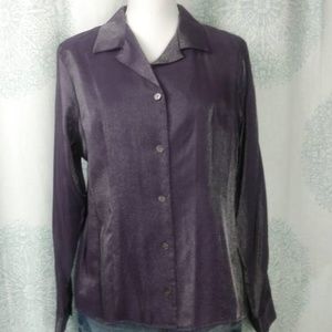 Villager Shimmery Buttoned Blouse Size Large